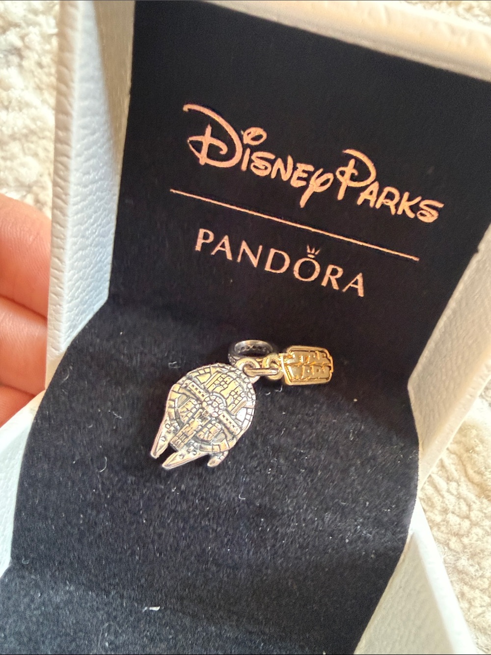 NEW Disney Parks Pandora Star Wars Millennium Falcon Dangle Charm + Receipt